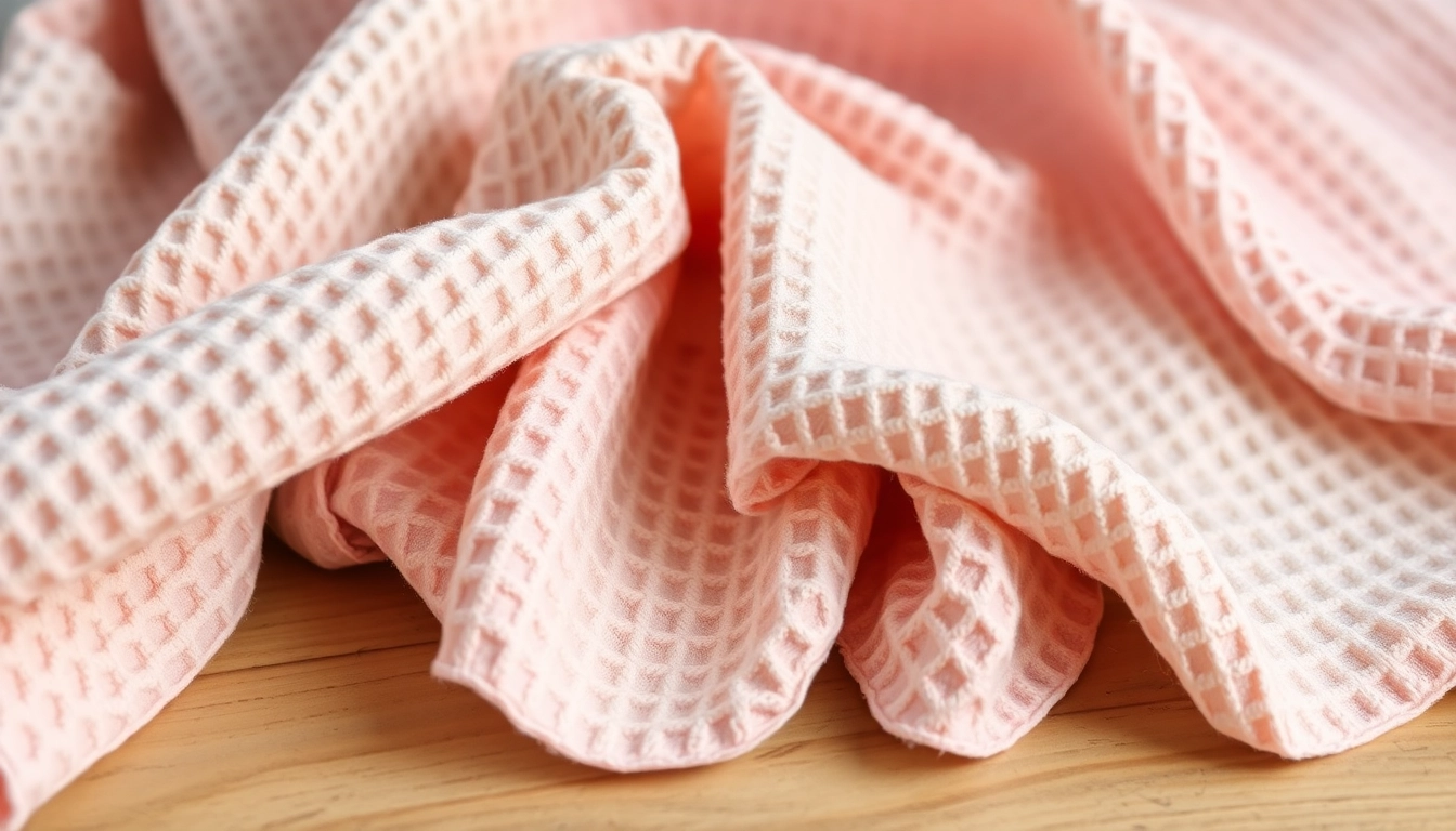 Gebruik wafel katoen met unieke textuur voor baby producten en decoratie.