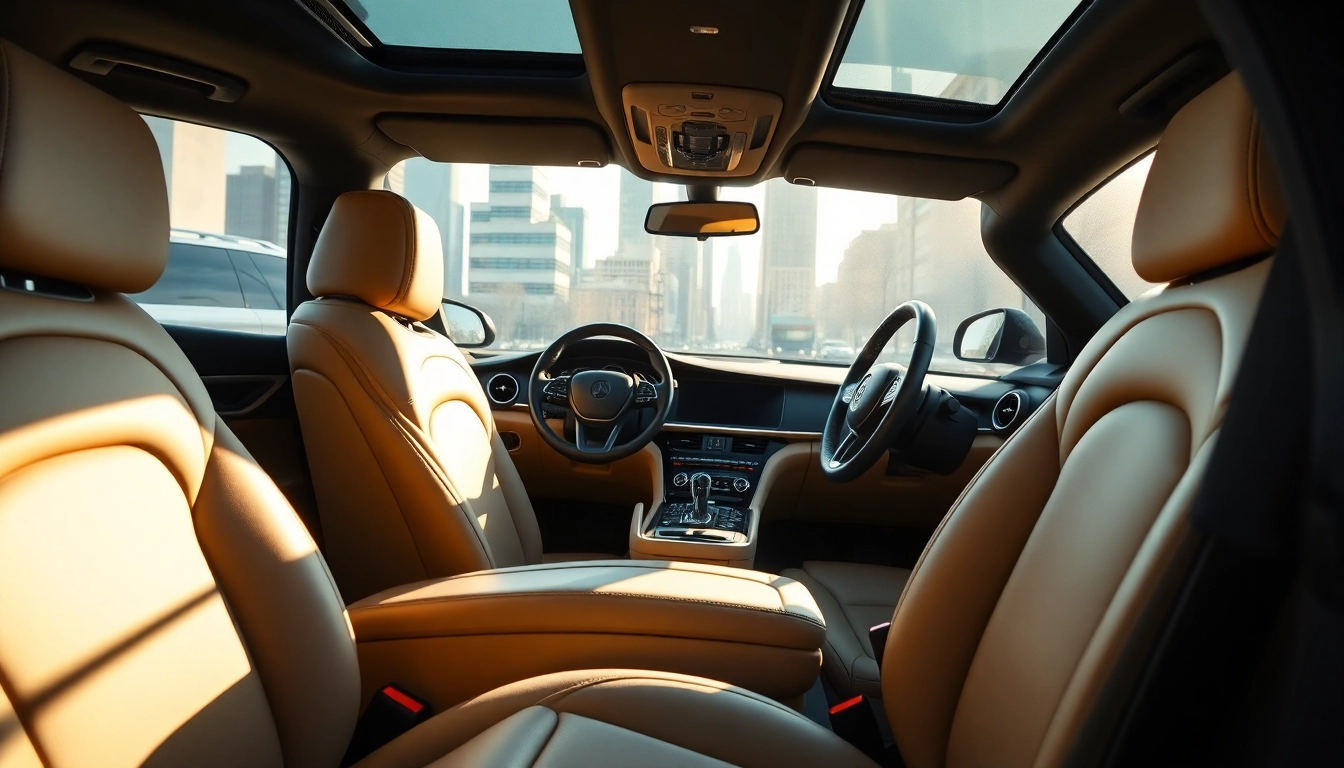 Luxury12 muestra un interior de coche elegante y sofisticado con detalles lujosos.