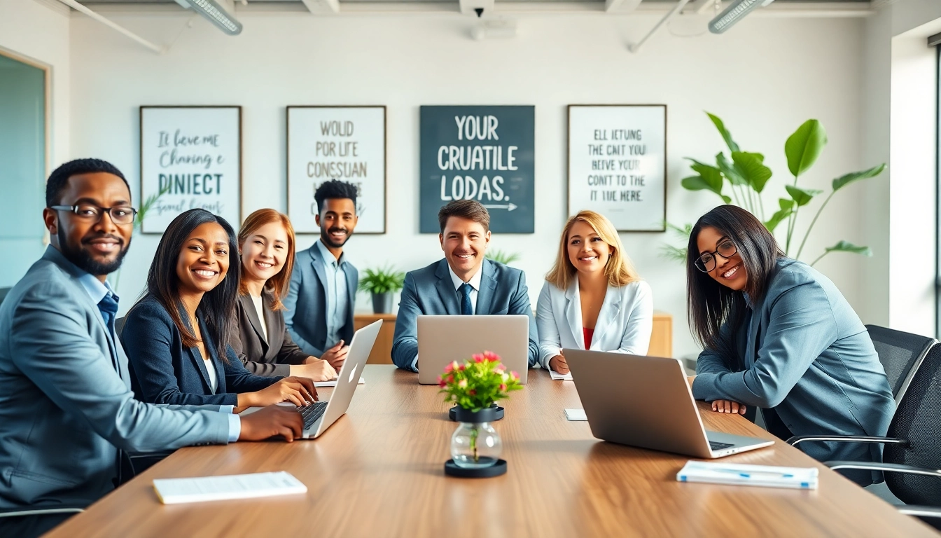 Practicing virtual meeting etiquette with engaged professionals in a bright and collaborative office setting.